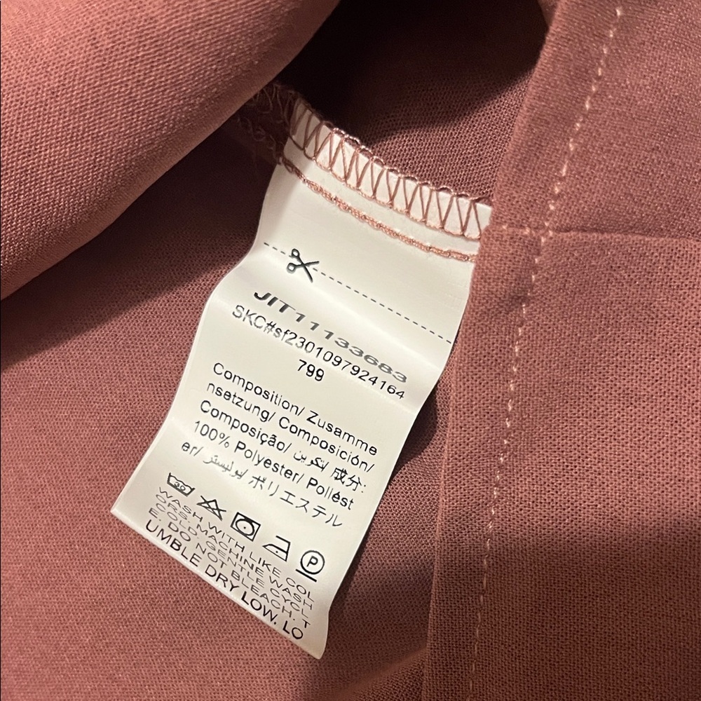 Emery Rose Embroidered V Neck Blouse Dusty Rose Mauve - Picture 8 of 10